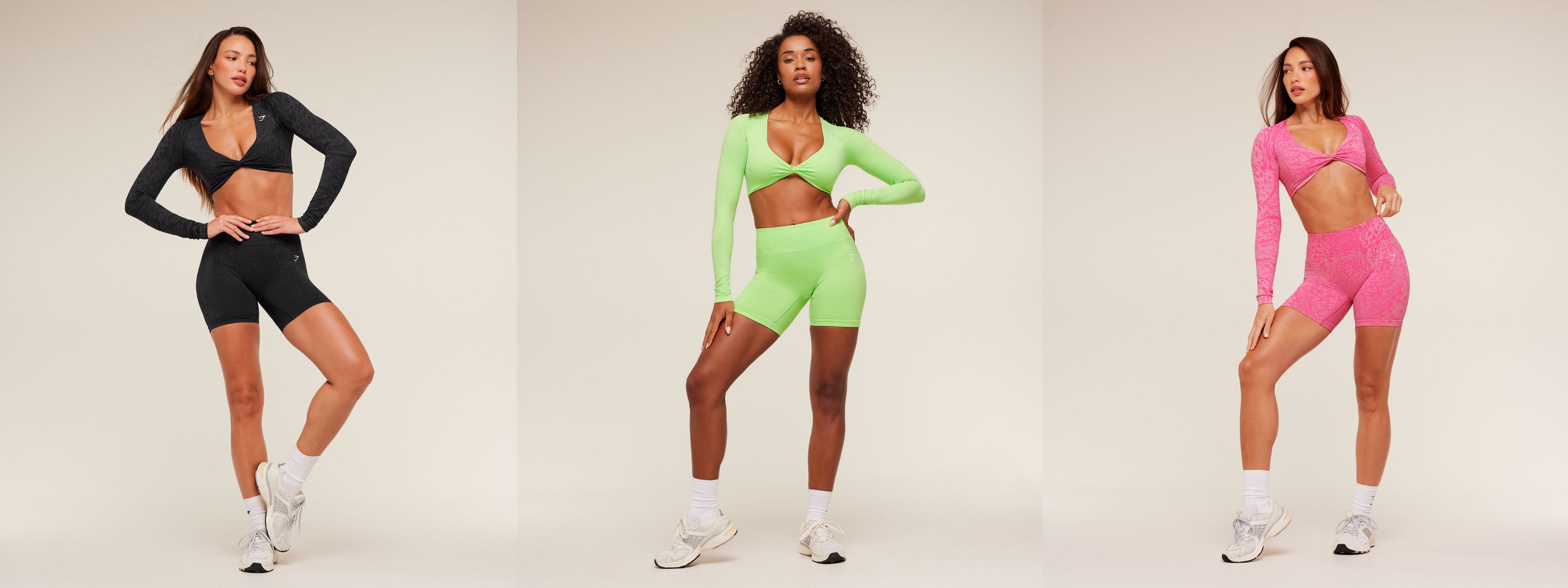 Athletic woman wearing matching Gymshark set